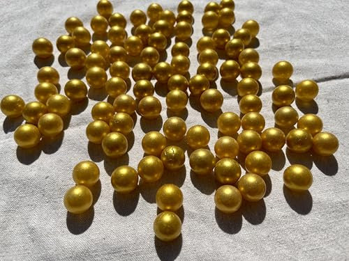 FAIRY TAIL & GLITZER FEE Goldene Murmeln Glas Gold Glaskugeln 16mm Große Murmelspiel Murmel Klein Plfanzendeko Kugelbahn Deko Basteln