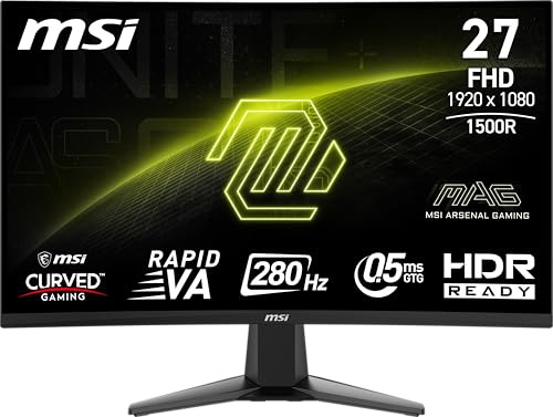 MSI Monitor curvo Gamer 27mag 276CXF 0.5ms 280Hz Full HD Rapid VA HDMI DP mag 276CXF