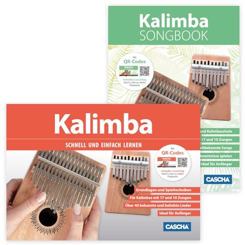 Kalimba - Schnell und einfach lernen Lehrbuch und Songbook (HH-1071-DE, HH-1081-DE, 9783866265127, 9783866265134) + Soundman-Notenheft + 2 Notenbleistifte (Starterset)