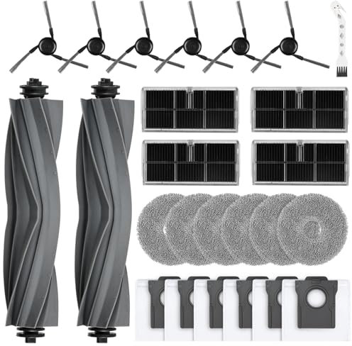 Juego de accesorios para aspiradoras Dreame X40 Ultra Complete/X40 Master/L40 Ultra/Mova P50 Pro Ultra, 2 cepillos principales, 4 filtros, 6 toallitas, 6 bolsas para el polvo, 6 cepillos laterales, 1