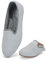 Puxowe Damen Ballerina Slip On Strick Kleid Flache Schuhe Pumps Bequem Ballerinas für Damen Runde Zehe 39 EU Light Gray