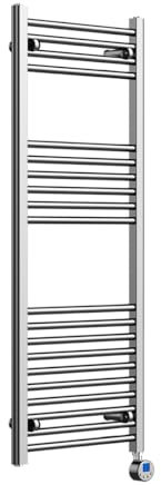 Lux Heat Electric Chrome Ladder Towel Radiator 1200mm (H) x 500mm (W)