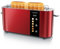 Arendo - Edelstahl Toaster 2 Scheiben Langschlitz - Touchscreen – Doppelwandgehäuse – Integrierter Brötchenaufsatz – 6 Bräunungsgrade – Brotzentrierung – Restzeitanzeige – Memoryfunktion - Rot