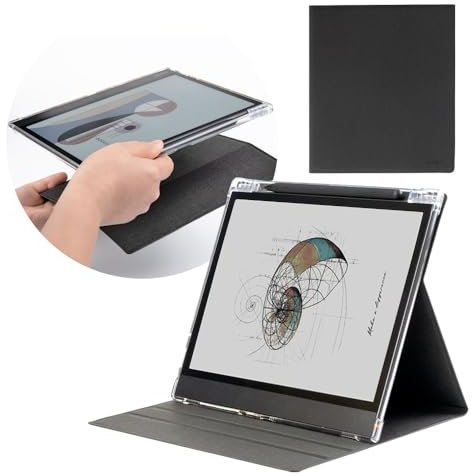 2-in-1-Schutzhülle für Onyx Boox Tab Ultra C Pro/Tab Ultra C/Tab Ultra, magnetisch, abnehmbarer Ständer, Flip-Cover und innere TPU-Gelhülle mit automatischer Sleep/Wake-Funktion, Schwarz