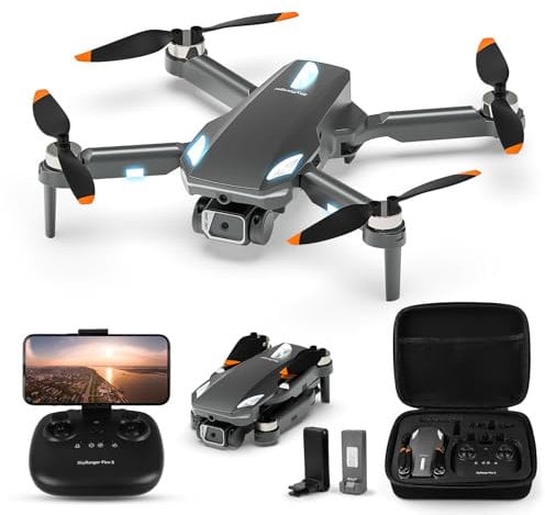 HURSVIE Drone with Camera 1080P HD, RC Quadcopter Foldable Drone for kids 8-12 & Adults, Brushless Motor,One Key Off/Landing,2 Batteries,Toys Gifts for Boys and Girls(Black)