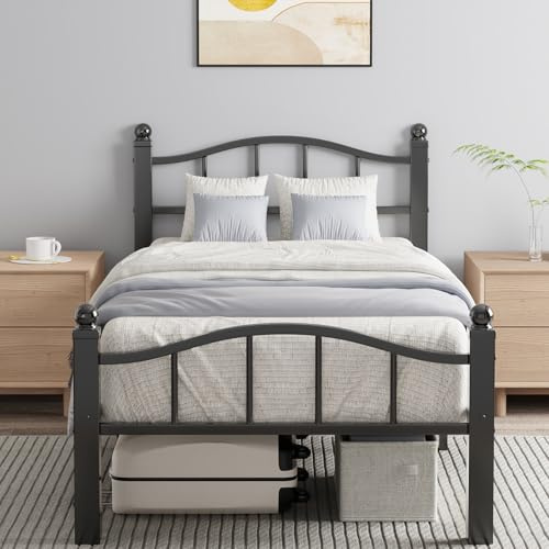 Blbeed Metal Twin Bed Frames with Headboard