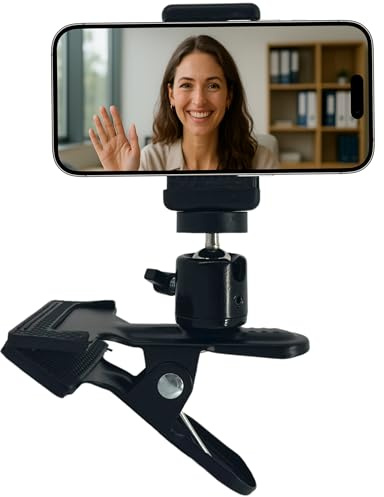 TronicXL Handy Halterung Tischhalterung Smartphone Klemmstativ Tisch Klemme mit Kugelkopf für iPhone Handys Smartphones Halter Schreibtischhalterung für Live-Stream Fotografie Video