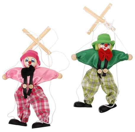 QUMIIRITY 2 Stück Holz Marionettenpiraten Kinderspielzeug Mit Zugschnur Langlebige Puppen Für Eltern Kind Spiele Und Puppentheater