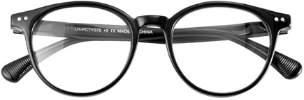 SKYWAY Blaulichtfilter Brille Damen Herren, Retro Runde Leichte Blue Light Glasses Computerbrille Brille ohne Stärke Gaming Brille mit Federscharnier