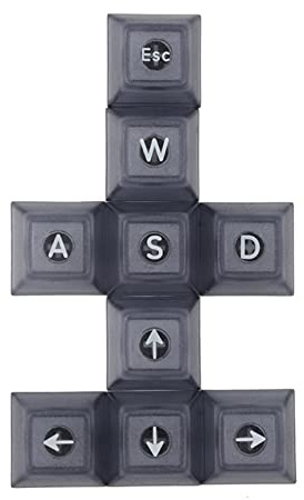BUBEFSKD 9 Tasten WASD/ESC/Richtung Für Taste Cap DSA Profil Backbeleuchtungstaste Für Mx Switches Mechanische Tastatur ABS Tastaturen Durch Weißes Rotes Blau Schwarz Glänzen
