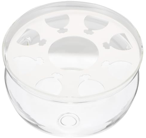 TOYANDONA Glass Teapot Warmer Base Transparent Heat-Resistant Warmer for Tea and Milk with Ventilation Practical Round Glass Heating Pot Stand for Aromatic Tea Enjoyment