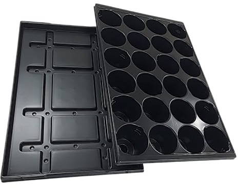 Alpha Thermotec Quickpot Stabile Anzuchtsplatte mit 24 Pflanzlöchern + Untersetzer QP-24R