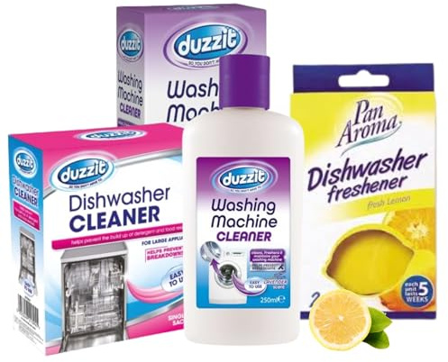 Washing Machine Cleaner & Dishwasher Cleaner Bundle with Freshener | Deep cleaning kit with washing machine cleaner, dishwasher cleaner and lemon freshener for lasting freshness.