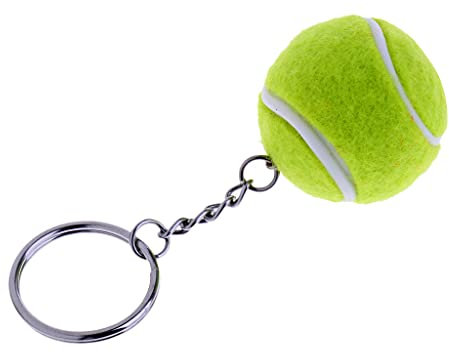 MagiDeal Nouveauté Mini Tennis Balle Porte-clés en Métal Chaîne Anneau Clef Accessoire Cadeau, Vert