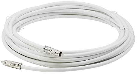 THE CIMPLE CO Digital Audio Coax - Coaxial Cable with RCA Connections, 75 Ohm - Low and High Frequency RG6 Coax - Subwoofer Cable - (S/PDIF) White, 20 Feet