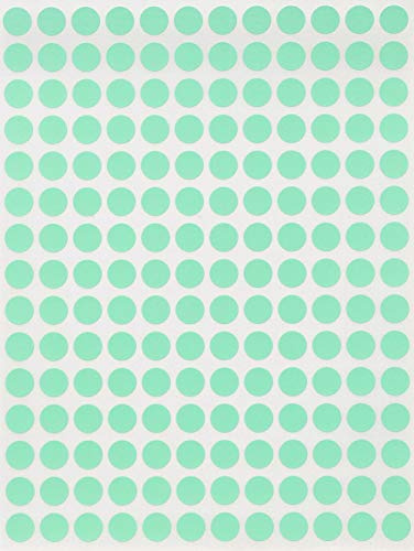 Royal Green Green Label Stickers in Pastel Tones Paper dots for All Purpose 8mm 1/4 inch - 2520 Pack