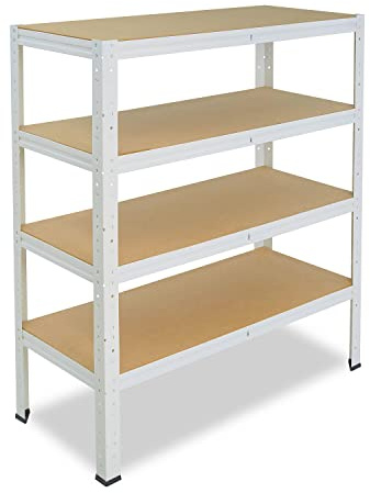 shelfplaza Home 100x70x50cm Schwerlastregal weiß mit 4 Böden x 175kg | Kellerregal · Lagerregal · Metallregal · Regale für Kellerraum · Steckregal · Abstellraum Regal
