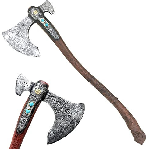 Blazing Steel Mittelalterliche Axt aus PU-Schaum, Cosplay-Kostüm, Party-Requisite, Nachbildung, 92,7 cm