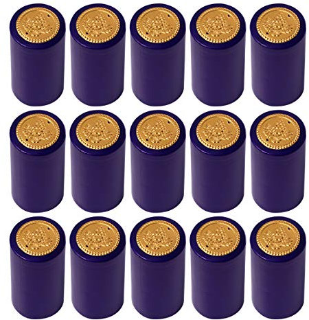 Toddmomy Capsules Thermorétractables en PVC 100 Pièces Capsules de Bouteille de Vin pour Bouteilles de Vin (Bleu)