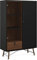 Froschkoenig24 Ry Vitrine Kommode Sideboard Schwarz matt/Walnuss
