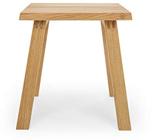 Anton Doll Holzmanufaktur ®, Hocker Fritz, Naturprodukt 100%, handgefertigter Sitzhocker aus massiver Eiche - Eichenholz, Hochwertiger Nachttisch, Beistelltisch (Eiche Honigoptik)