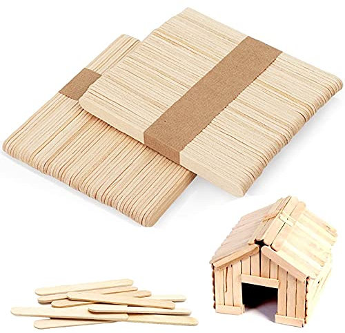 100 Eisstiele aus Holz zum Basteln Stäbchen Holz Natur ,BastelholzNaturholzstäbchen, Bastelstäbchen, DIY Eisstiele,Verwendet für Eisstock-Holzhandwerk, Kinder, Heimwerker, Pflanzenbeschriftung
