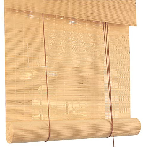 Zhaomi Bambusrollo,Gewebte Bambusjalousien,Natürlicher Bambus Raffrollo,Natürliche Lichtfilterung,UV-Schutz,für Balkon/Garten/Außenbereich (80 * 200cm/31 * 79in)