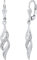 SILVEGO Damen Ohrringe aus 14 Karat 585 Weißgold mit Zirkonia Ohrhänger Design Welle