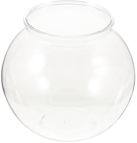 Balacoo Plastic Fish Bowl, Large Clear Aquarium Bowl, Break Resistant Round Vase Pot Bubble Planter, Betta Fish Tank for Desktop, Home, Wedding Decor 7.1 X 6.3 Inches