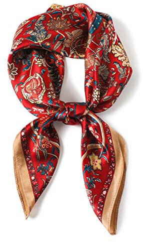 PoeticEHome Seidenschal aus 100% reiner Maulbeerseide – 68x68 cm Halstuch für Damen | Quadratisches Tuch mit Geschenkbox​