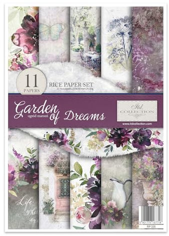 ITD Collection - Decoupage Papier A4 - Decopatch Papier 29,7 x 21 cm - Scrapbooking - Dekorpapier für DIY Alben Bullet Journals (Garden Of Dreams RP005)