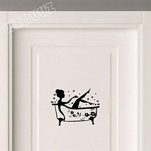 Bontannd Salle De Bain Art Déco Time De Bain Vinyle Porte Maison Décoration Mur Mur Sticker Autocollant Autocollant Dessin Animé