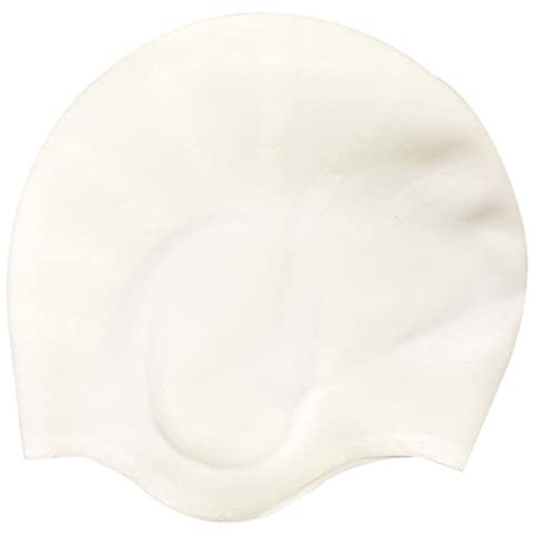 YARUMD Gorro de natación,Gorro de Baño de Silicona elástico para Cabello Largo Gorro Piscina de Unisex Adulto,Blanco