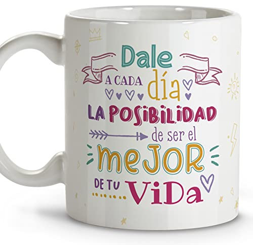 LolaPix Tazas con Mensajes. Tazas Desayuno Originales. Taza Ceramica 330 ml. Regalos con Frases. Tazas con Frases.