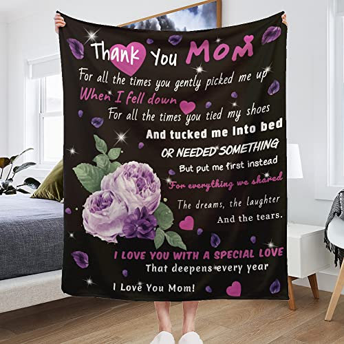 YISDZSW Mutter-Geschenke, Geschenke für Mutter, Mutter-Decke von Tochter, Sohn, dankbare Mutter-Überwurf, Decke für Muttertag, Geburtstag, Geschenk, 101,6 x 127,7 cm
