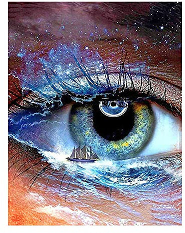 DCIDBEI Diamond Painting Eckige Steine Auge 40x50cm - Diamant Malerei Kit für Erwachsene - Segelschiff Meer Craft Buddy Crystal Art
