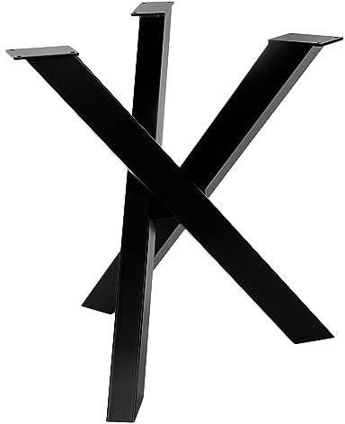 Tischgestell Spider Design Kreuzgestell Schwerlast massiv Tischkufen Stahl Tischbeine Metall DIY Schreibtisch (Schwarz)