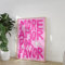 TANYANG Maximalist Sunshine More Amor Por Favor Eclectic Pink Love Quote Wall Art Canvas Painting Poster Für Wohnzimmer Home Decor 60X90Cm Kein Rahmen