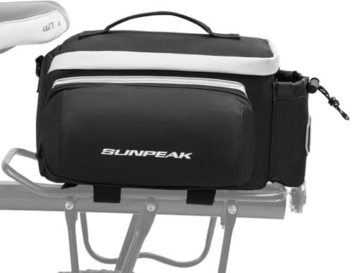 Sunpeak Bike Bag Bicycle Rear Rack Seat Pannier Trunk Bag with Cup Holder Bike Trunk Bag Bike Rear Rack Bag, SPBG 22