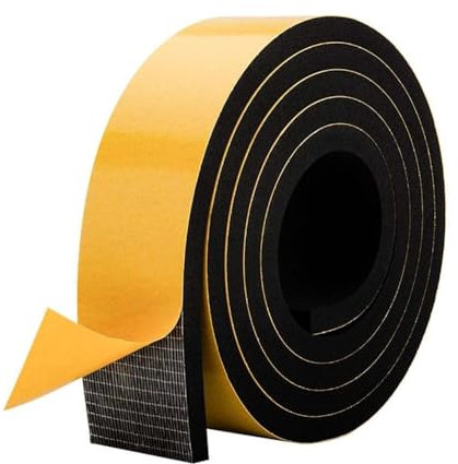 3 metros Junta de Espuma Adhesiva Puerta Cinta Selladora Espum Cinta de Espuma EVA, 50mmx3mm, Burletes Puertas Tira de Sellado Burlete Adhesivo de Alta Densidad Antivibración, Anticolisión