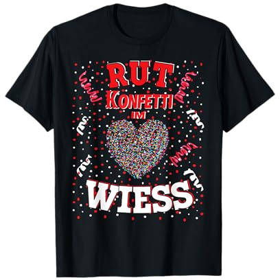 Rut Wiess Karnevalskostüm Köln Rot Weiß konfetti im Herzen T-Shirt