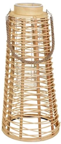 Wanderlust deco Windlicht aus Rattan, Braun