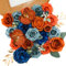 Floweroyal Künstliche Blumen Combo Königsblaue Blumen Mix Seidenblumen Orchideen Rosen mit Stielen für DIY Hochzeit Brautsträuße Babyparty Blumenarrangement Tischaufsätze Heimdekorationen