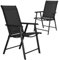 SPRINGOS Gartenmöbel Set 2X Gartenstuhl klappbar wetterfest Balkonstuhl Metall stapelbar klappstuhl balkonstühle Outdoor terrassenstühle gartensessel klappbar stühle balkonmöbel schwarz