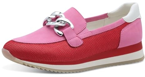 Jana Damen Slipper mit Dicker Sohle Vegan, Mehrfarbig (Red/Fuchsia), 41 EU