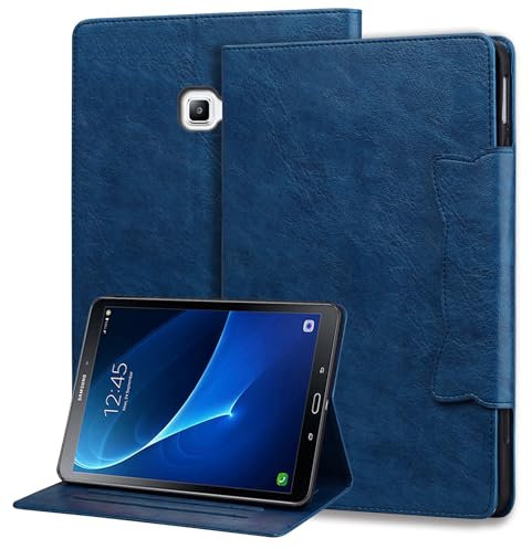Mldjomid Funda para Tableta Samsung Galaxy Tab A 10.1 Pulgadas 2016 SM-T580/T585 Funda Protectora, Funda de Cuero PU con Ranura para Tarjetas y función de Soporte Flip Case Cover- Azul Real