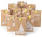 2024 Adventskalender zum Befüllen, 24 Adventskalender Tüten zum Befüllen, Adventskalender Selber Befüllen, Weihnachtskalender zum Befüllen mit Aufkleber und Holzklemme, Motiv Cozy Winter Weiß