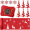 LHOEST Set di 19 tovagliette decorative natalizie, runner di Natale, in feltro, rosso