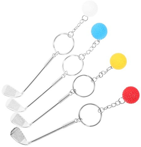 GOOHOCHY 4stücke Golfball-schlüsselanhänger Aus Hängender Golfball-anhänger Schlüsselring Mit Golfschlägerbällen Exquisites Sport-accessoire Kleiner Rucksack-anhänger Für