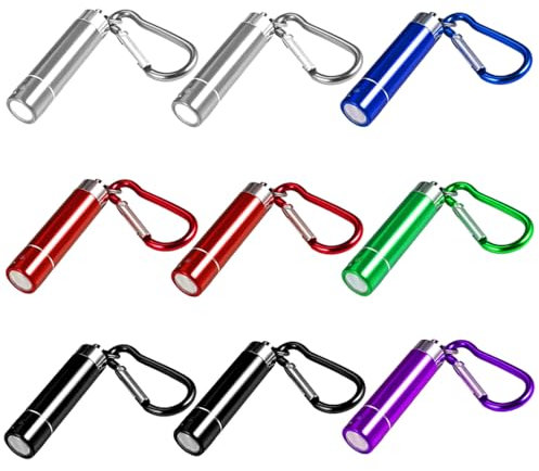 UQTUKO Mini LED Taschenlampe, 9 Stück Kinder Taschenlampe Schlüsselanhänger Wasserdicht Klein Mini Schlüsselanhänger Kinder Handlampe für Wandern, Camping, Notfall